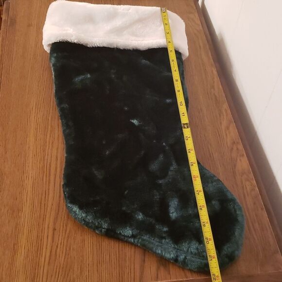 NWOT Huge, 21" Thick Plush Green Christmas Stocking - Picture 4 of 5